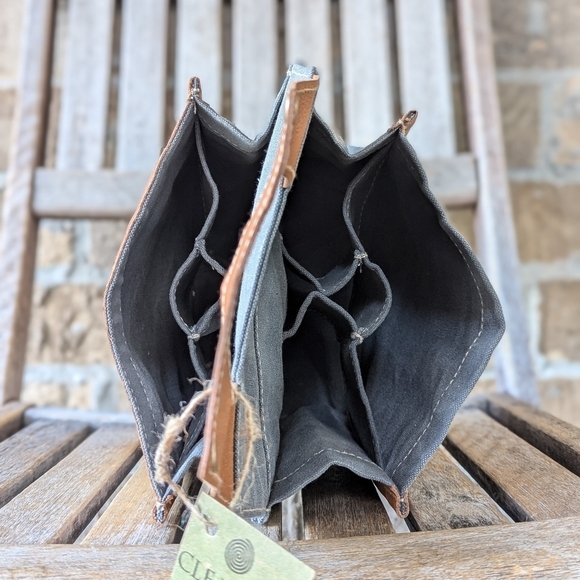 NWT Clea Ray Blue Canvas & Flowers Beer Carrier - Picture 7 of 9